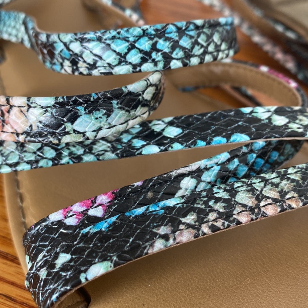 Call It Spring Wrap Around Flat Sandals Vegan Multicolor Size 8.5 - Picture 6 of 9